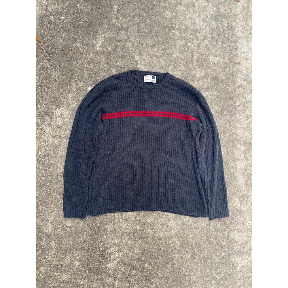 Nordstrom Striped Ribbed Grey Sweater Crewneck Y2K Skater Retro - Men’s Large